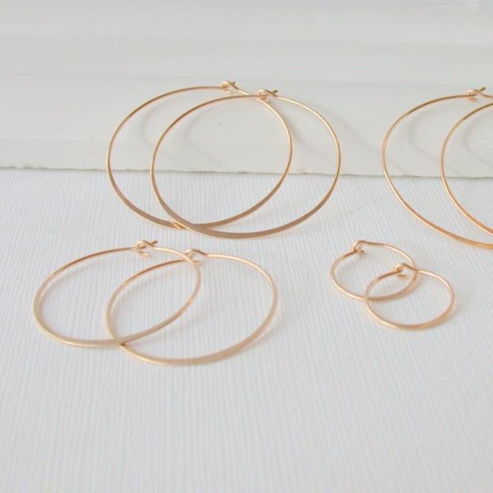The Rita 2" Rose Gold  Hoop Earrings - Picture 3 of 3